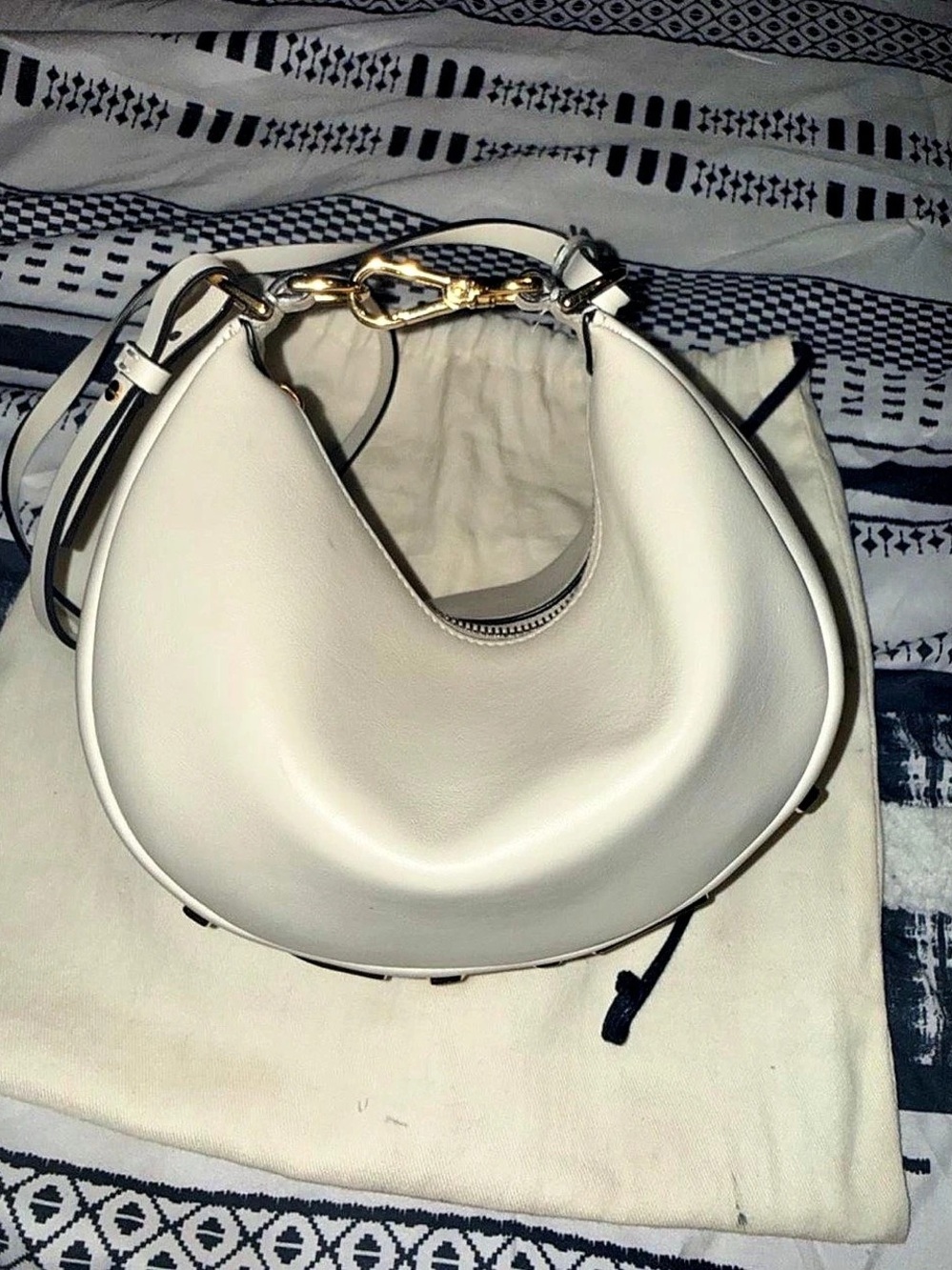 Fendi Fendigraphy Mini Bag Shoulder Bag in White & Brown